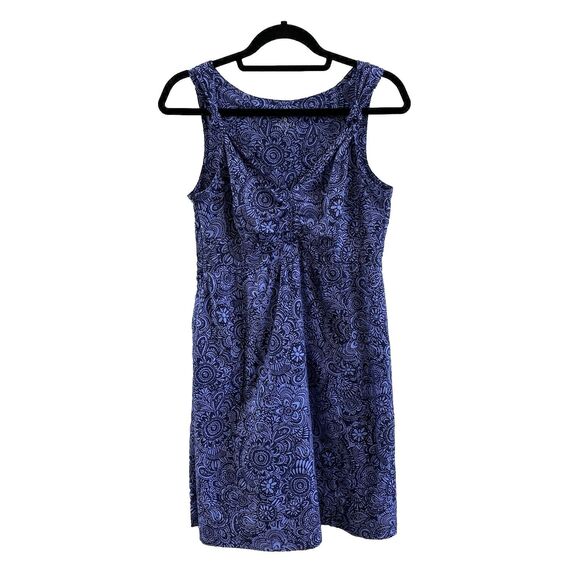 Athleta Dresses & Skirts - Athleta Dress Nearly Knottical Navy Blue Paisley Sleevless Athletic Sport Size 6
